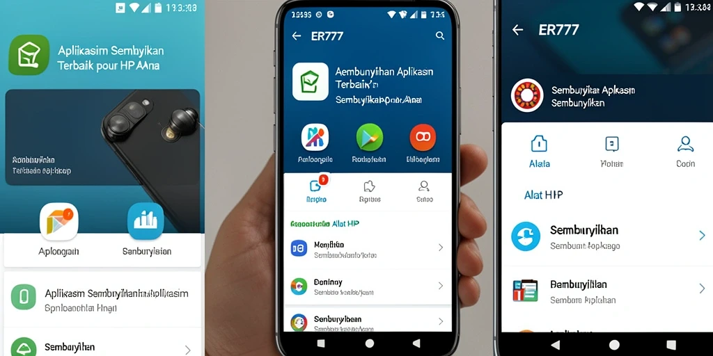 Tampilan antarmuka aplikasi ER777 untuk menyembunyikan aplikasi.