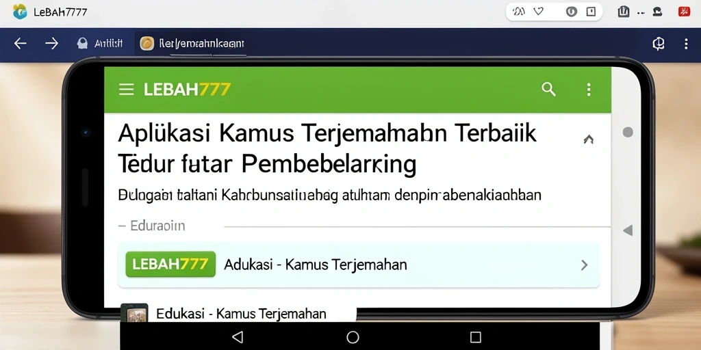 Antarmuka LEBAH777 yang sederhana dan fungsional untuk terjemahan.