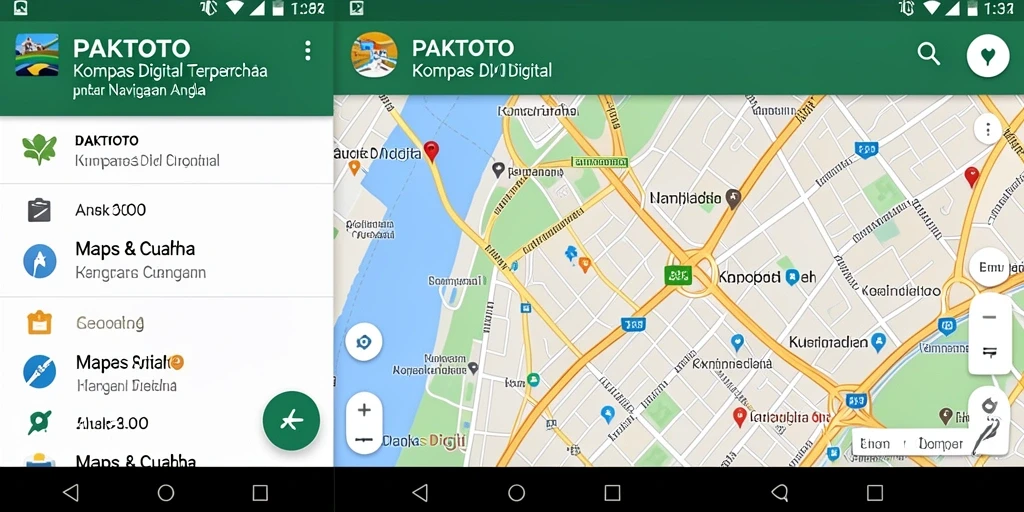 Antarmuka PAKTOTO menampilkan kompas digital yang akurat dan informatif.
