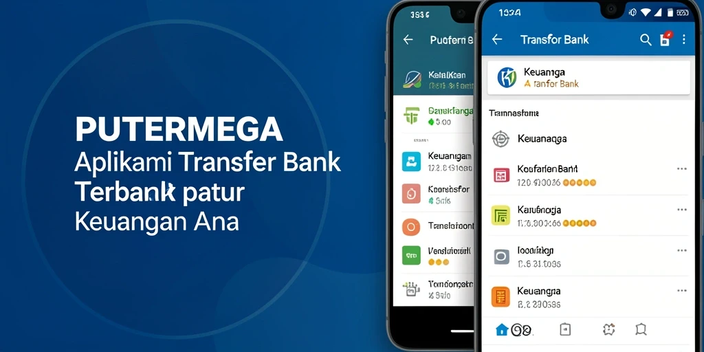 Antarmuka intuitif dan fungsional dari aplikasi PUTERMEGA untuk transfer bank.