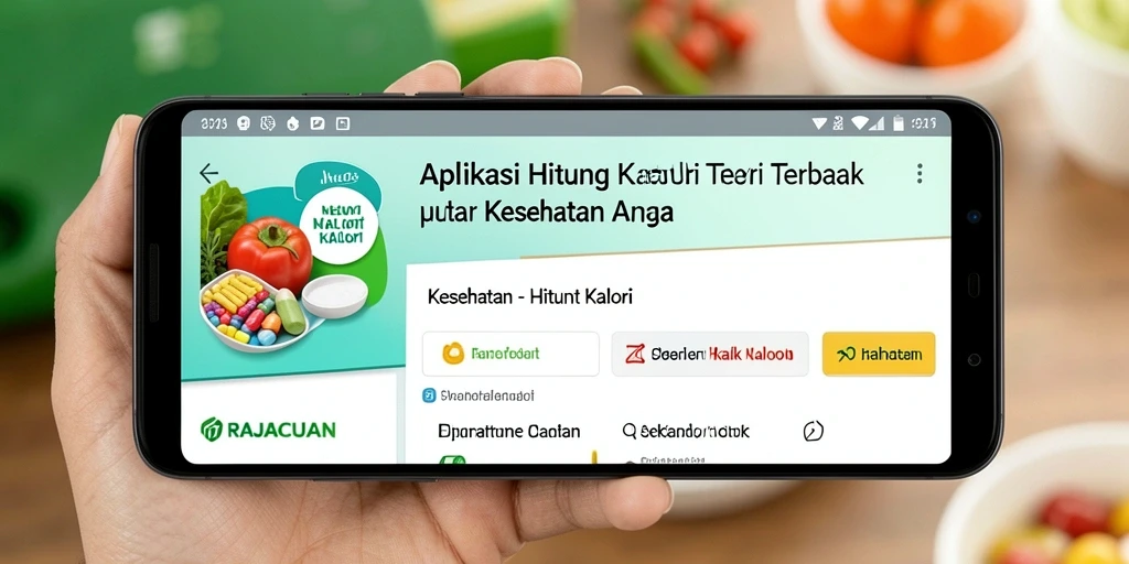 Antarmuka aplikasi RAJACUAN untuk menghitung kalori dengan mudah.