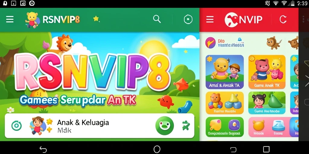 Antarmuka warna-warni dan permainan edukatif di RSNVIP8.